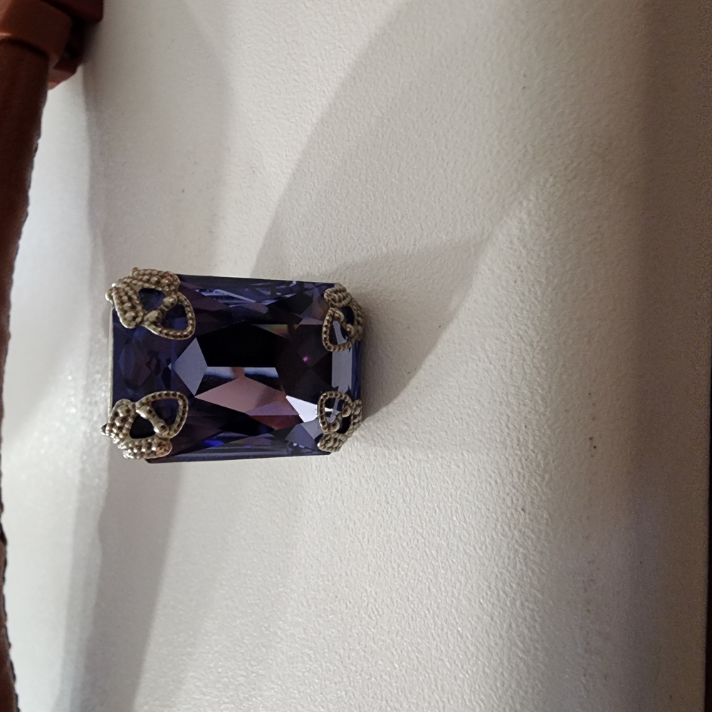 Sorrelli Silver Ring with Purple Gemstone - Picture 3 of 5